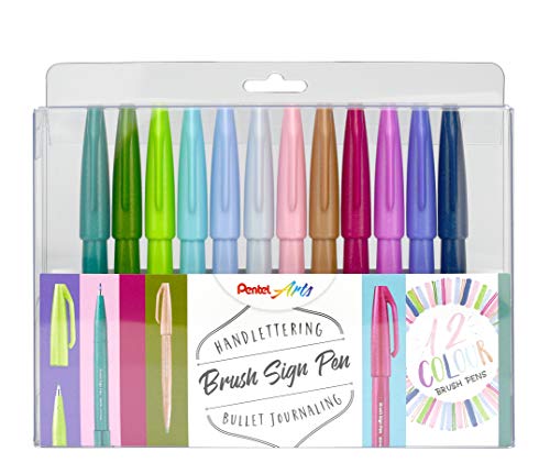 Pentel Brush Sign Pen, Pastel Farben
